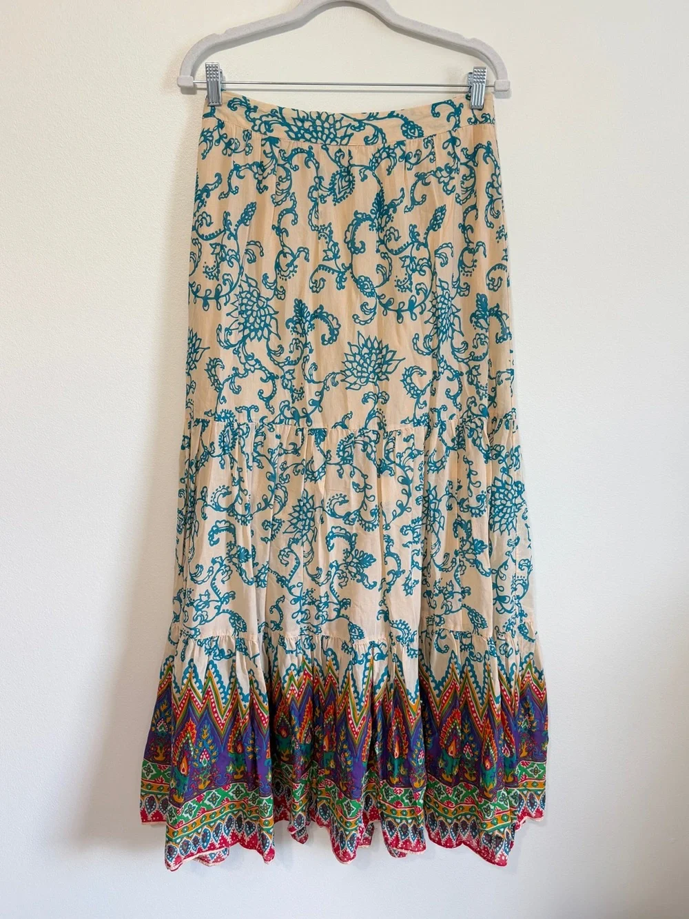 Free People Floral Boho Sunrise Voile Maxi Skirt Size Small Tropical Vacation